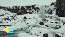 Snowfall With Waterfall Howling Wind for Sleep, Relaxation, Insomnia, Waterfall Relaxing sounds.