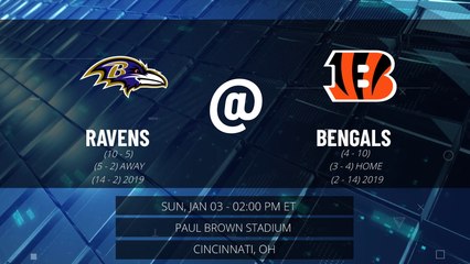 Ravens @ Bengals Game Preview for SUN, JAN 03 - 02:00 PM ET EST