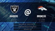 Raiders @ Broncos Game Preview for SUN, JAN 03 - 05:25 PM ET EST