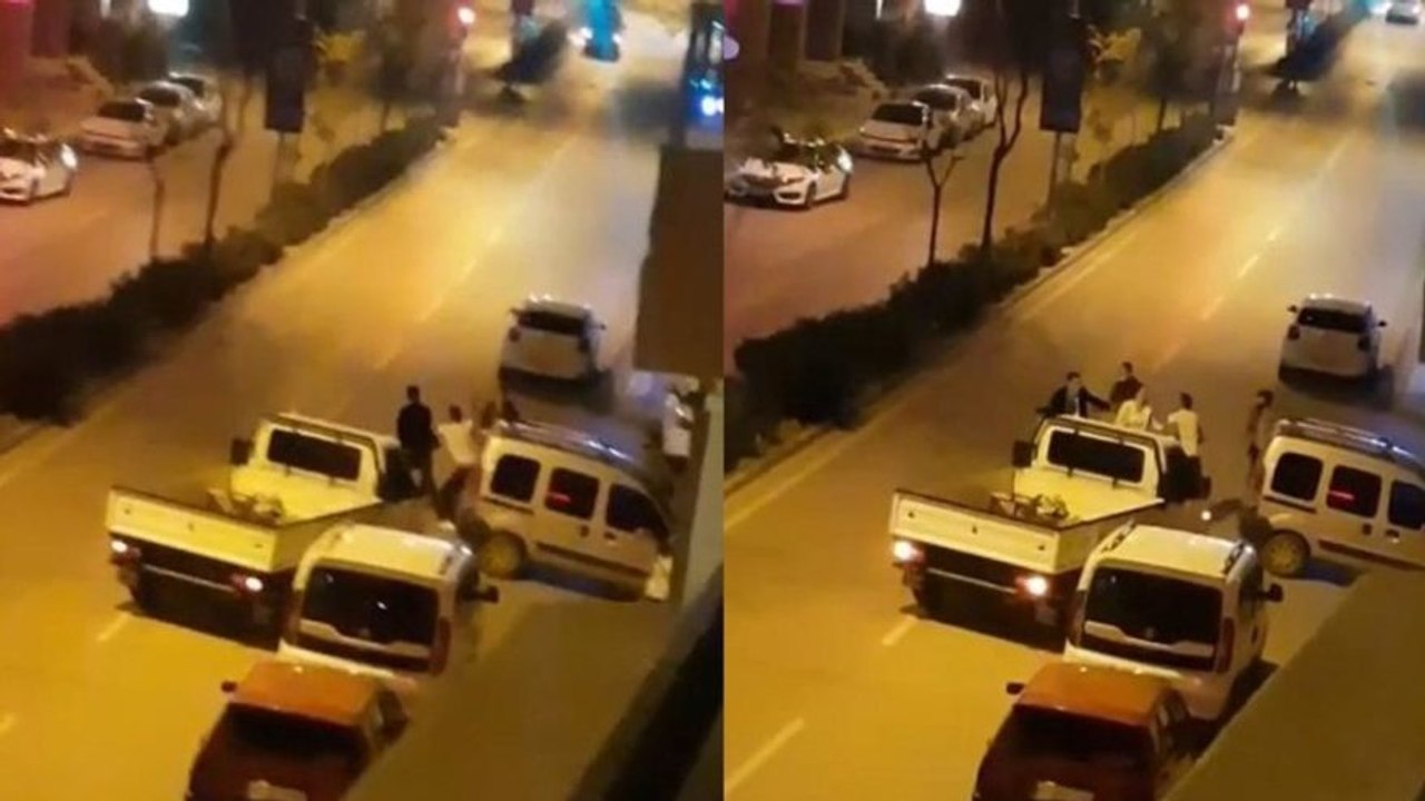 Yol verme kavgasında tekme ve yumruklar konuştu