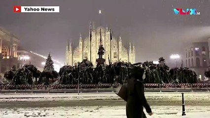 Cuaca Dunia Mulai Aneh, Milan Diselimuti Salju Langka
