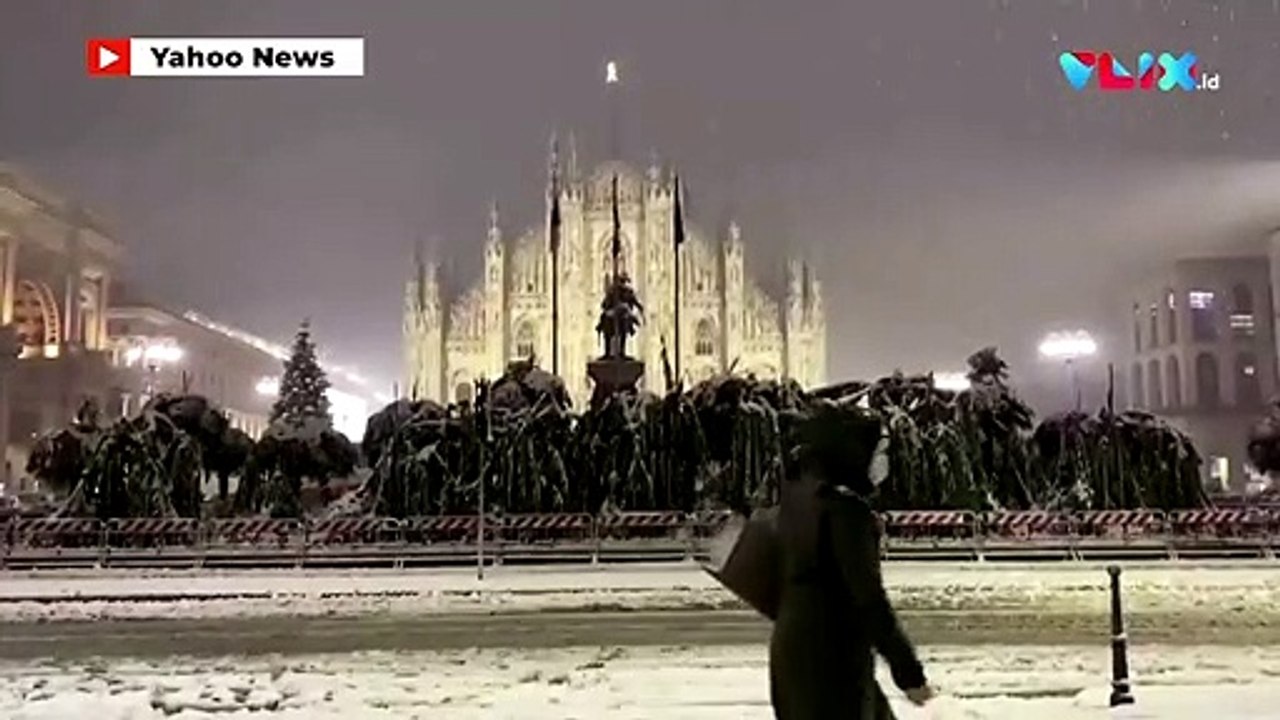 Cuaca Dunia Mulai Aneh, Milan Diselimuti Salju Langka