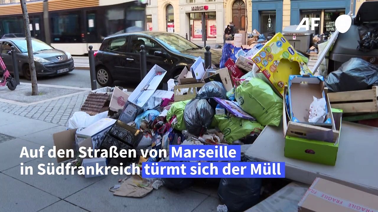 Müll türmt sich auf den Straßen von Marseille - wegen Streiks