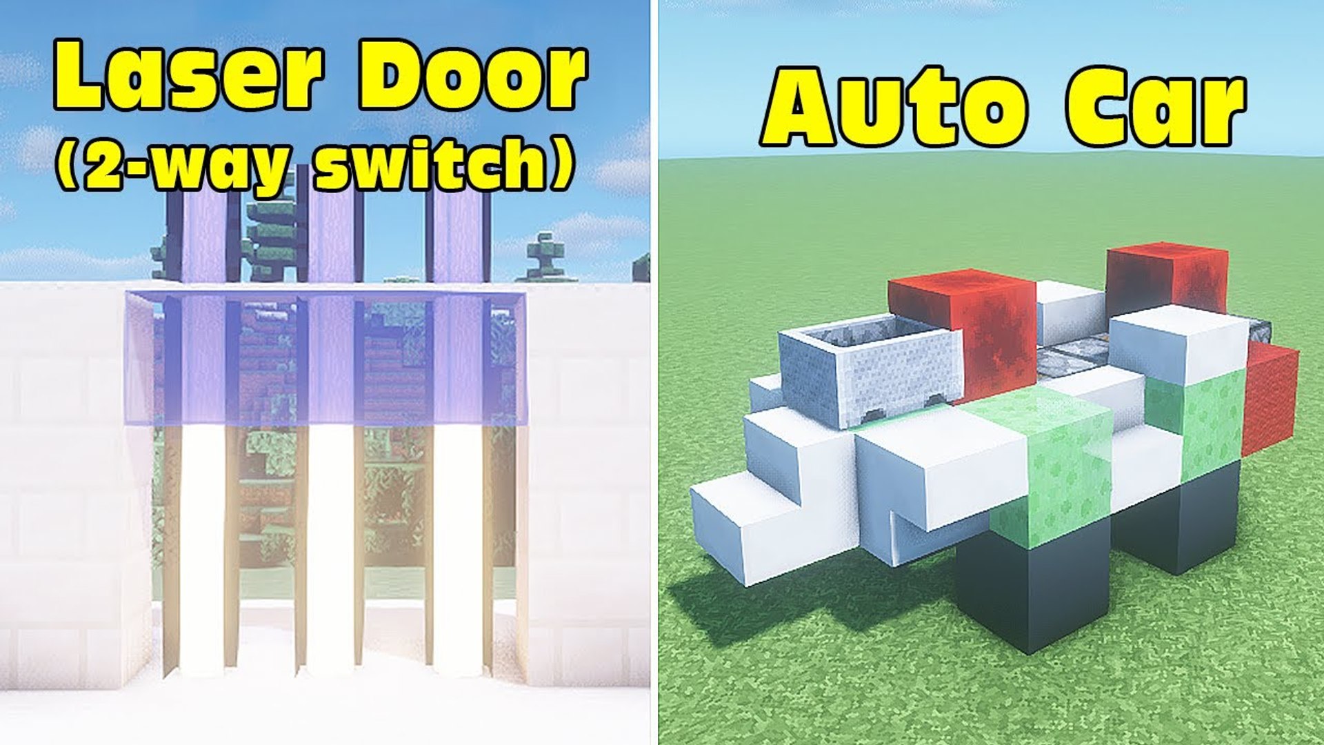 ⚒ Minecraft- 3 Redstone Build Hack (Laser Security Door 2-Way Switch, Auto  Car) #13 (Tutorial) - video Dailymotion