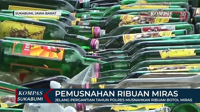 Jelang Pergantian Tahun Polres Musnahkan Ribuan Botol Miras