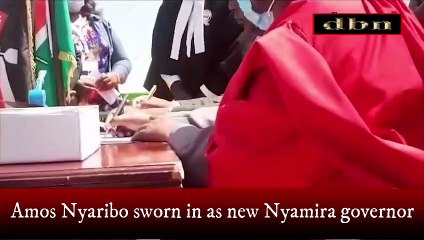Amos Nyaribo sworn in as new Nyamira governor