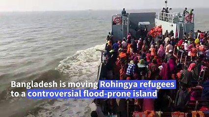 Rohingya refugees in Bangladesh relocated to flood-prone island