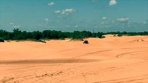 Dune Buggy Flips Over While Jumping Over Sand Dune