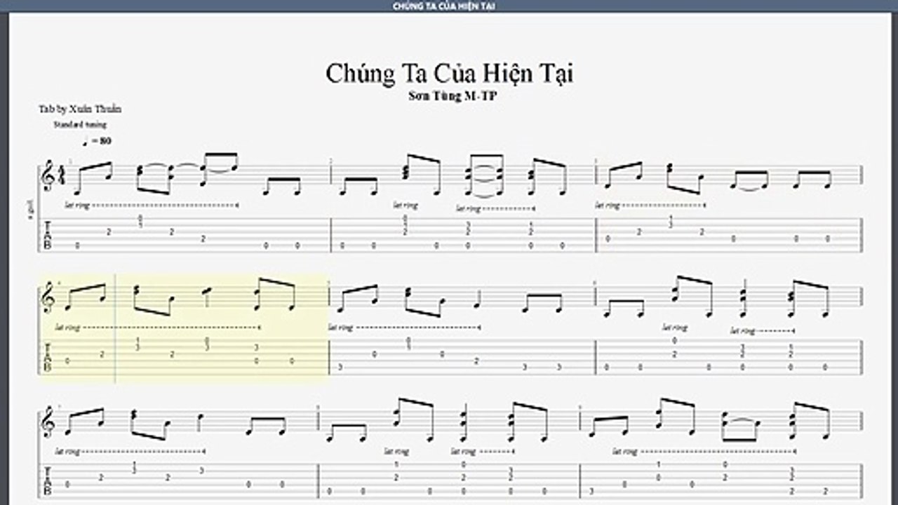 Chúng Ta Của Hiện Tại (Sơn Tùng M-TP) - Tab Guitar Solo