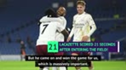 Arteta delighted with 'dream' super-sub Lacazette