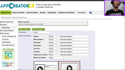 Capitulo 3 - Como agregar secciones a la App - Appcreator24 | Steven Valderrama