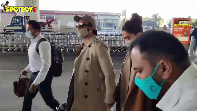 Ranveer Singh and Deepika Padukone snapped at the airport as they head out of the city