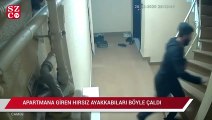 Beyoğlu'nda apartmana giren hırsız ayakkabıları böyle çaldı