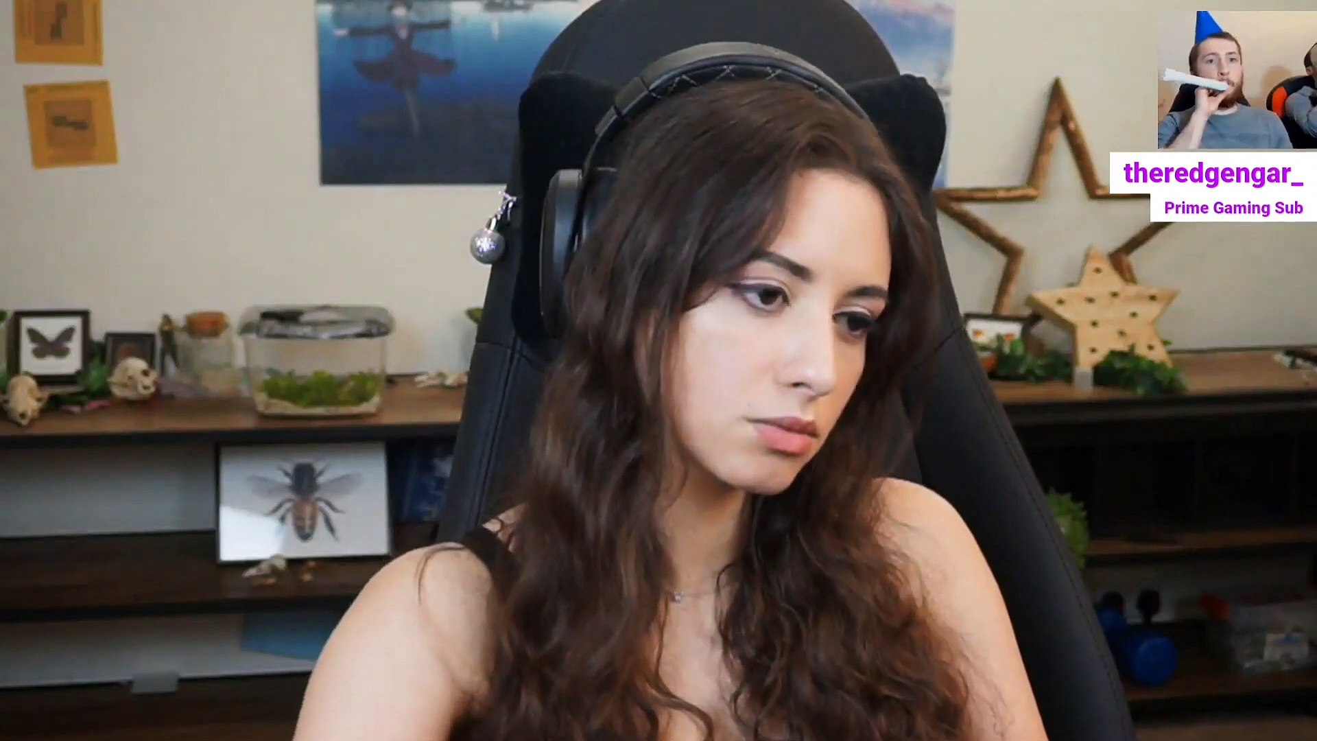 Alinity caught off guard during a live stream