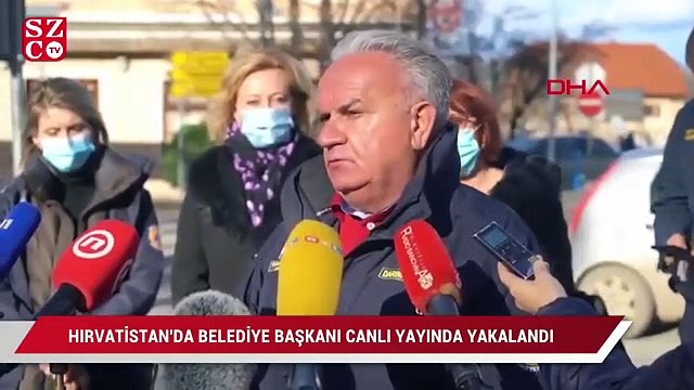 Hırvatistan'da belediye başkanı canlı yayında artçı depreme yakalandı