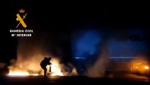 Incendio de un camión en la N-121-A. GUARDIA CIVIL