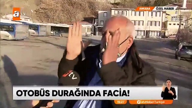 Otobüs durağında facia!