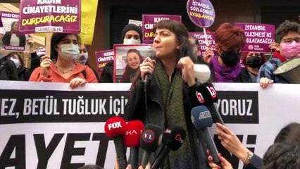 Maltepe'de Aylin Sözer'in öldürüldüğü evin önünde eylem: "Katilin, Caniliğin, Cinayetin İyi Hali Olmaz"