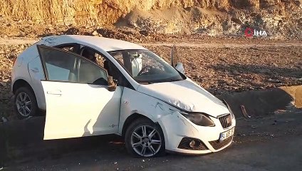 150 metre sürüklenen araçtan emniyet kemerleri sayesinde kurtuldular