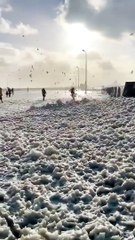Soirée mousse en bord de plage dans l'ouest de la france