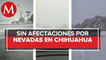 Chihuahua se cubre de blanco por nieve; autoridades piden extremar precauciones