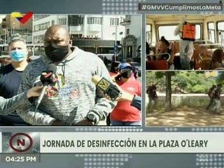 Gobierno Nacional realiza jornada de desinfección en la Plaza O'Leary en Caracas