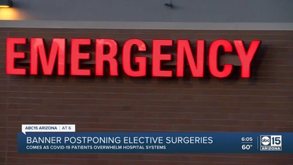 Banner postponing elective surgeries