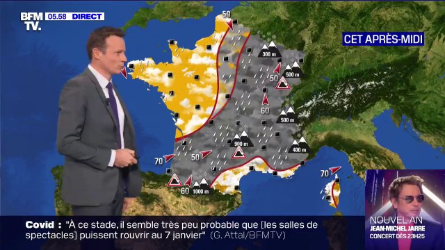 Une France en grande partie sous la pluie pour le dernier jour de l'année, du soleil à l'ouest