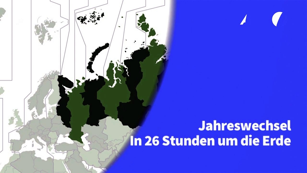 Videografik: 2021 - Jahreswechsel in 26 Stunden