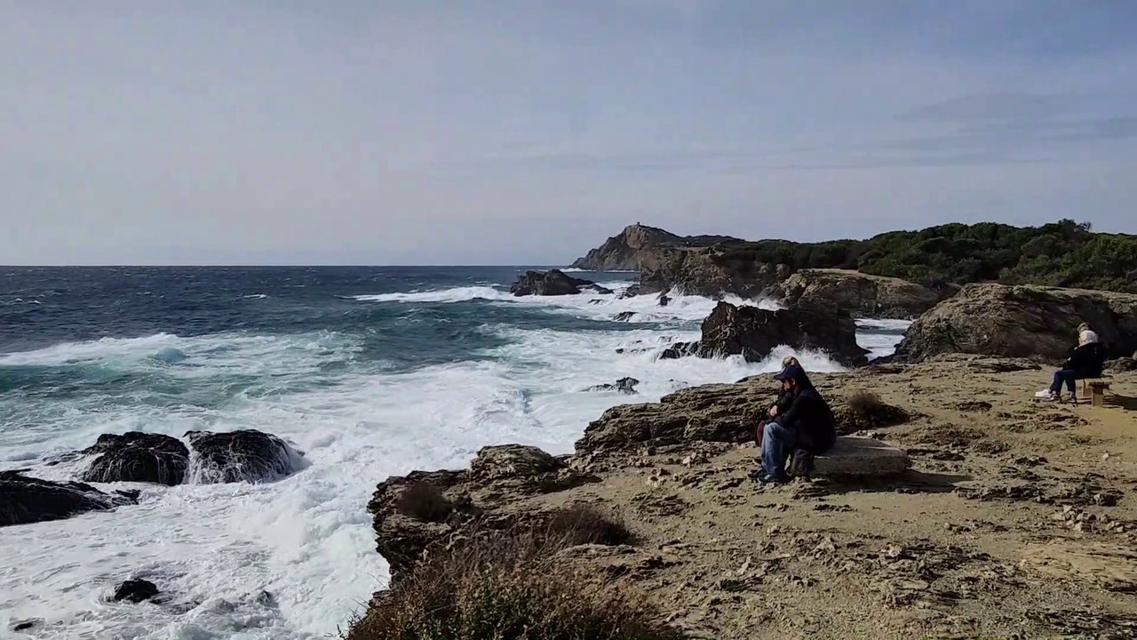 Fort vent sur l'île du Gaou à Six-Fours-les-Plages