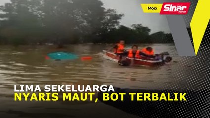 Lima sekeluarga nyaris maut, bot terbalik
