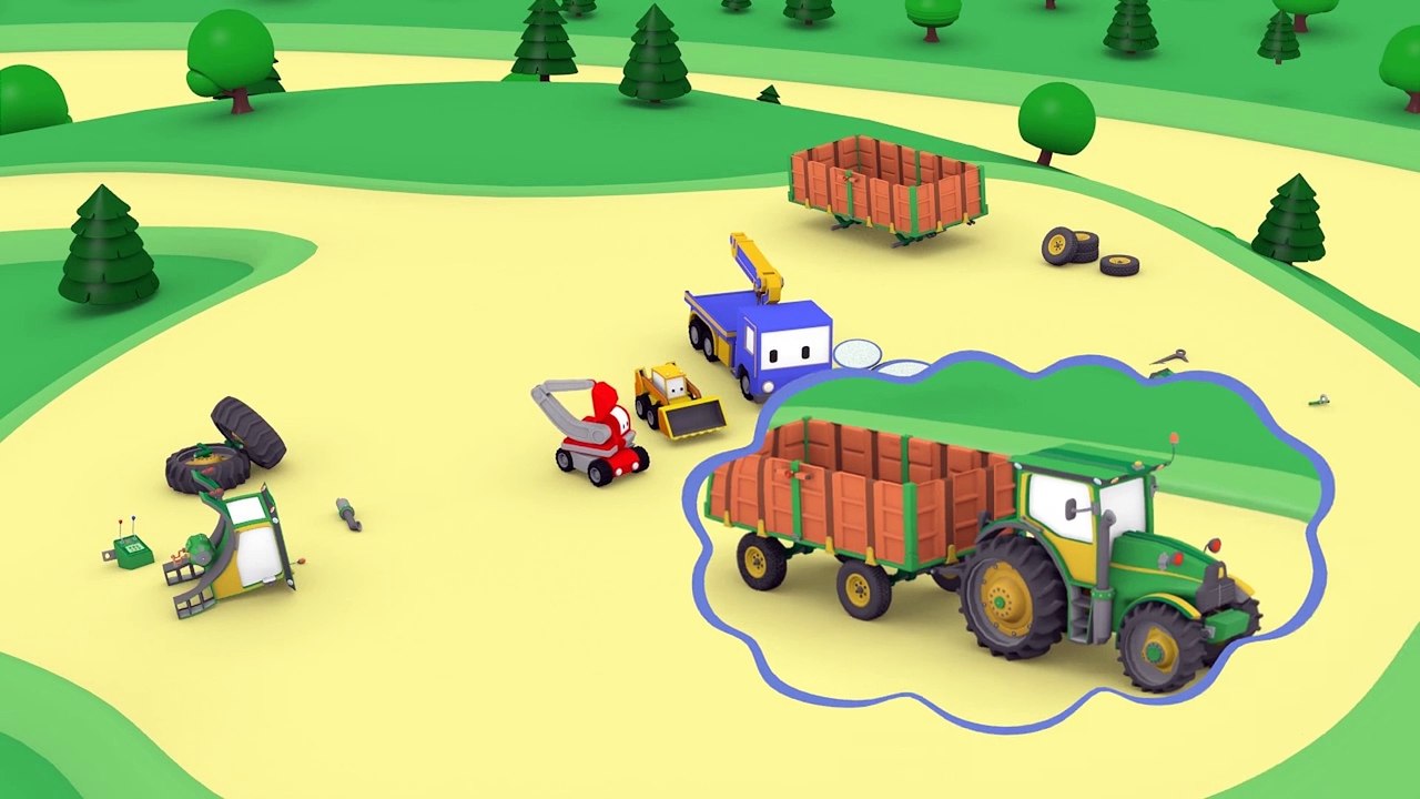 Mushroom Picking  - Tiny Trucks for Kids with Street Vehicles Bulldozer, Excavator & Crane