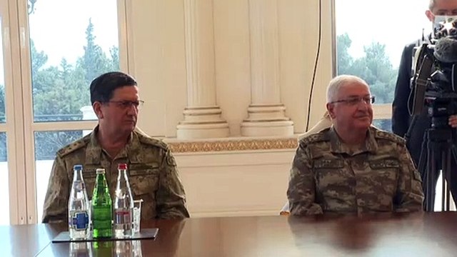 Bakan Akar ve TSK komuta kademesi Azerbaycan Cumhurbaşkanı Aliyev tarafından kabul edildi