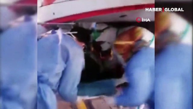 Kalp krizi geçiren kadının imdadına helikopter yetişti