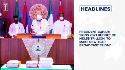 President Buhari signs 2021 budget of N13.58 trillion, to make New Year broadcast Friday