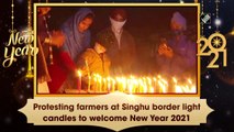 Protesting farmers at Singhu border light candles to welcome New Year 2021
