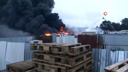 Tuzla'da fabrika bahçesinde korkutan yangın