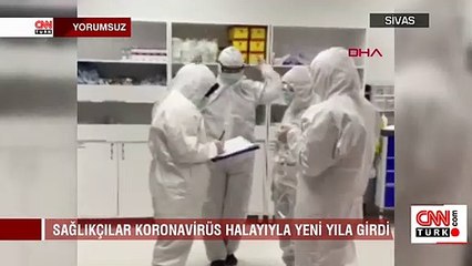 Korona savaşçıları halay çekerek yeni yıla girdi | Video