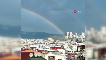Bursa'da renk cümbüşü...Gökkuşağı görenleri mest etti
