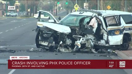 Crash involving officer at 26th Street and Cactus Road