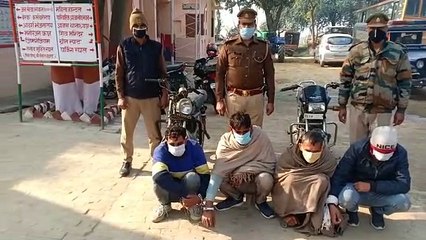 बाबरी पुलिस ने अंतरराज्यीय  4 पशु तस्कर किए गिरफ्तार