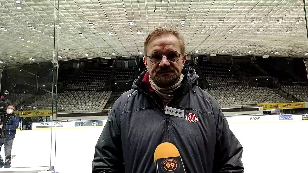 Petri Matikainen nach dem Spiel in Graz