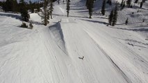 Skier Crashes But Gets Up Immediately While Skiing Down Slope