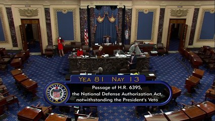 El Congreso de EEUU elimina veto de Trump a presupuesto de Defensa