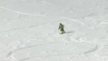 Guy Crashes From Considerable Height While Skiing Downhill on Mountain