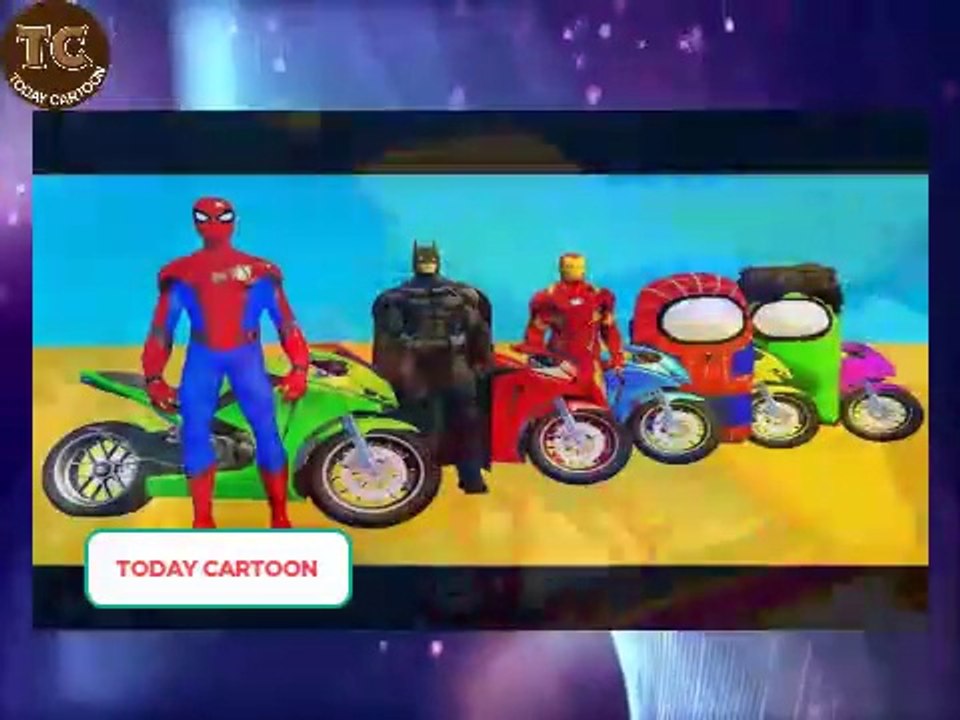 Spiderman Team VS Among Us - Who Impostor | Superheroes Motorcycles Challenge w Batman - GTA 5 G