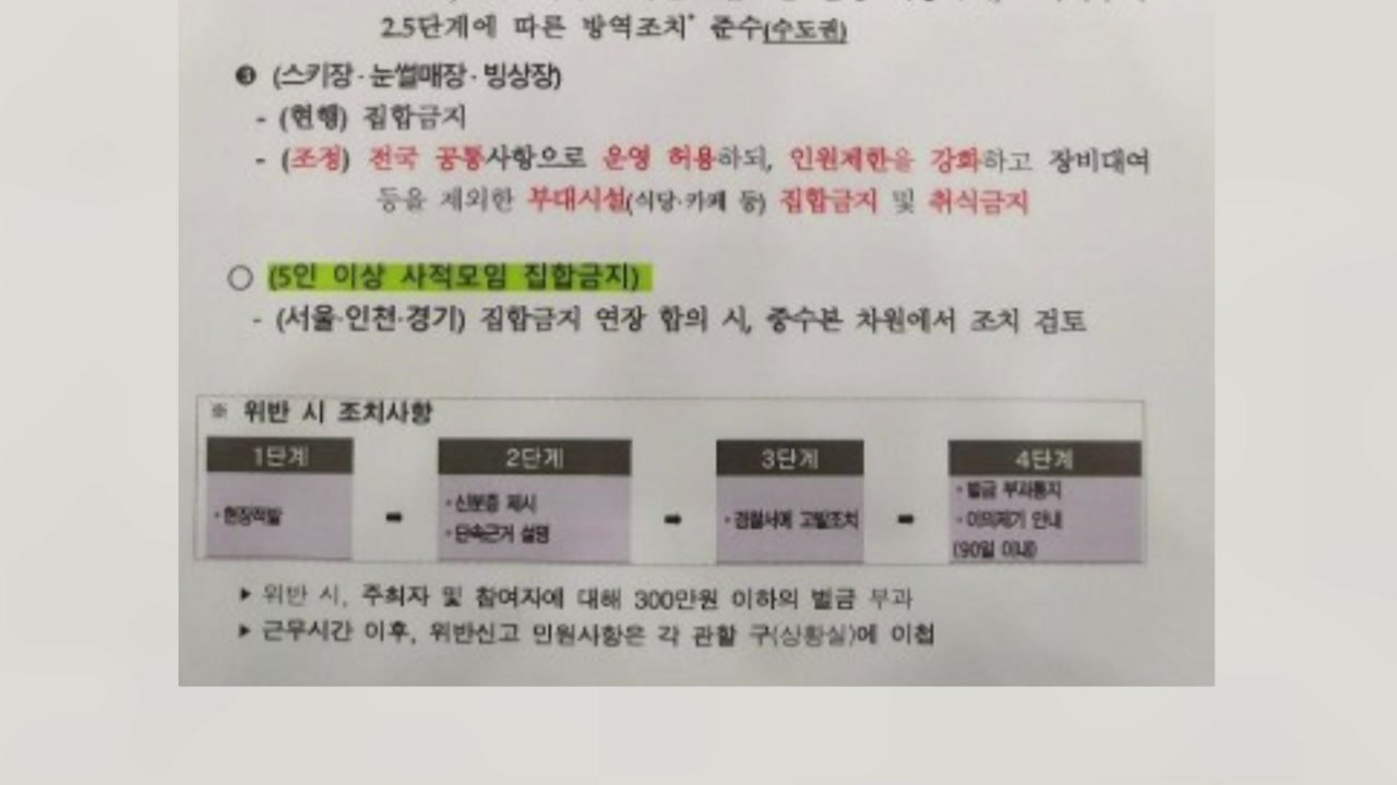 정부 "거리두기 연장 문건 유출 송구...경찰 수사 검토" / YTN