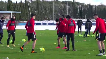 Entrenamiento de Osasuna en Tajonar a solo 24 horas de jugar ante la Real Sociedad