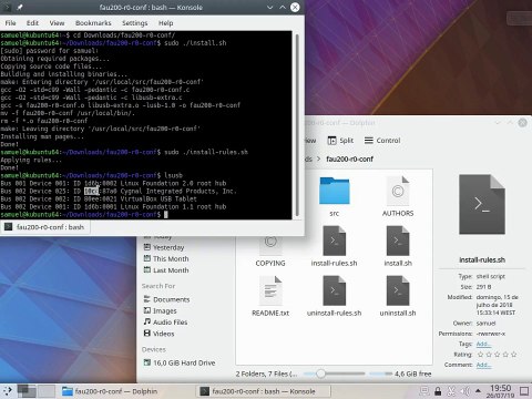 Fonte de alimentação FAU200: Configuração do firmware no Kubuntu 18.04 LTS