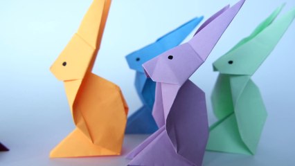 How to make paper Easy Origami Rabbit วิธีการพับปลาด้วยกระต่ายแบบง่ายๆ #1